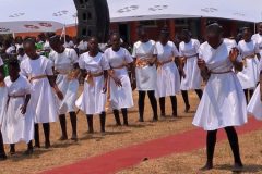 Ibenga Girls Secondary School pupils performing during the celebration